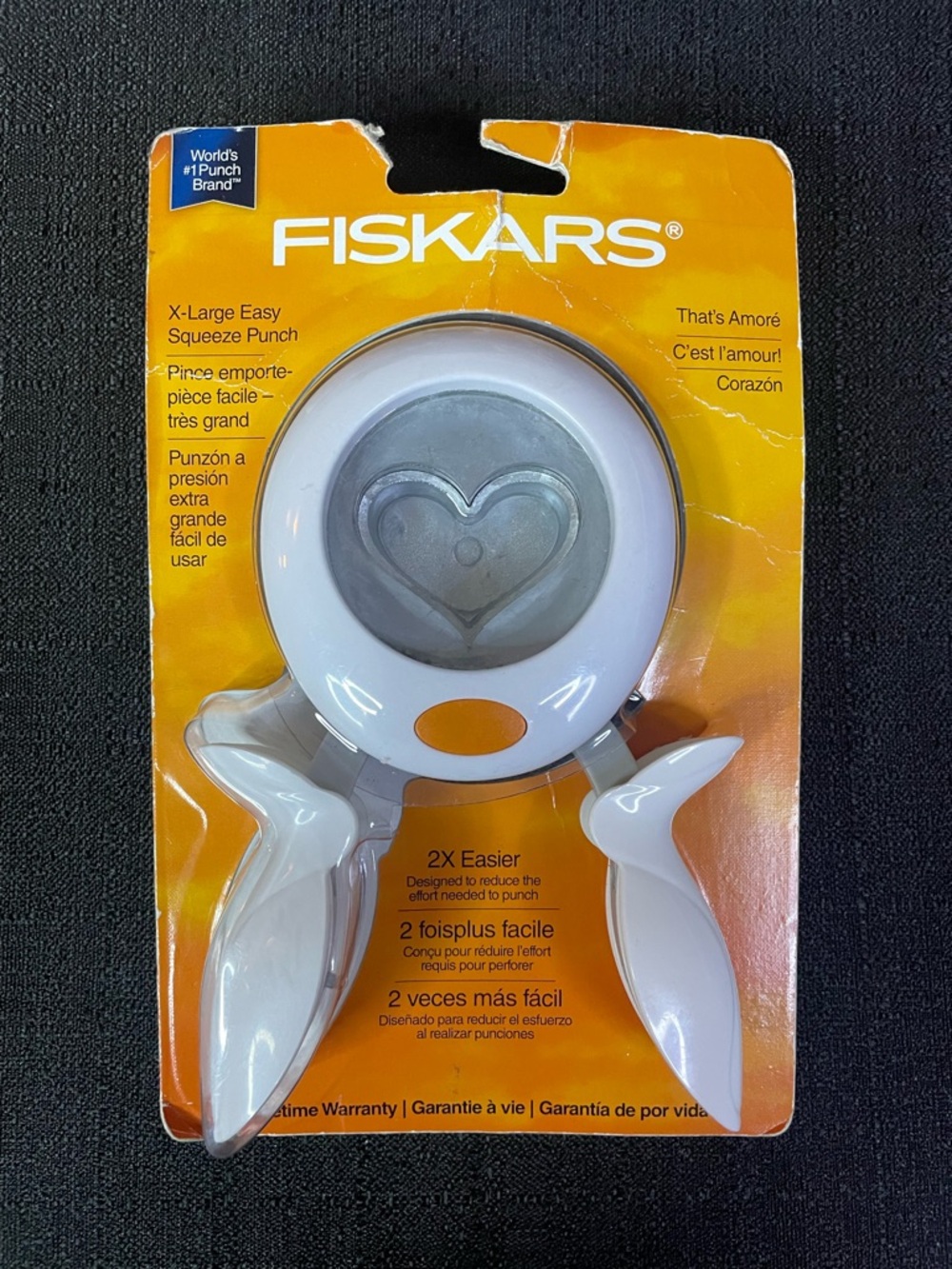FISKARS X-LG That’s Amore Easy Squeeze Heart Punch Ergonomic Precise NEW NIP